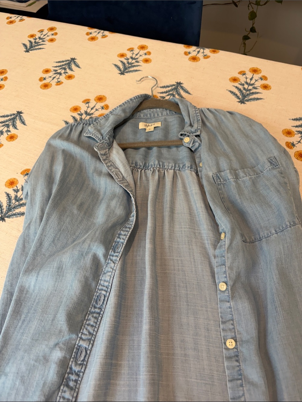 Style & Co. Light Blue Chambray Button-Up Shirt